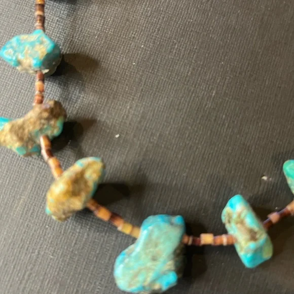 Chunky Native American Turquoise and heishi necklace